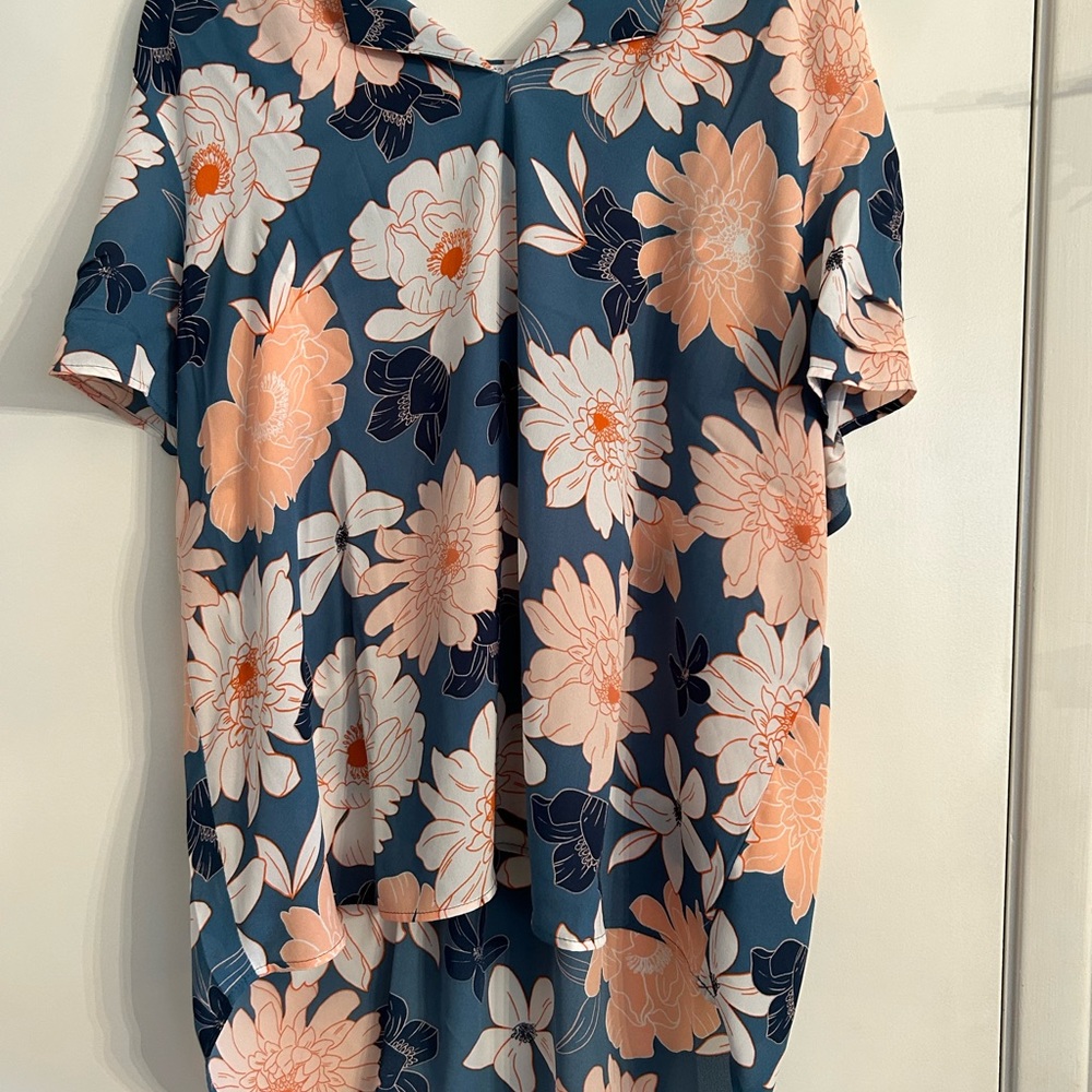 DR2 Floral short sleeve blouse Size XL